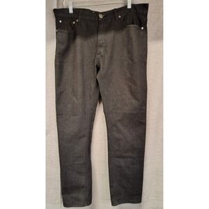 Universal Genius Mens Black Faded Denim Jeans Straight Leg 34x30 Stretch (b4)